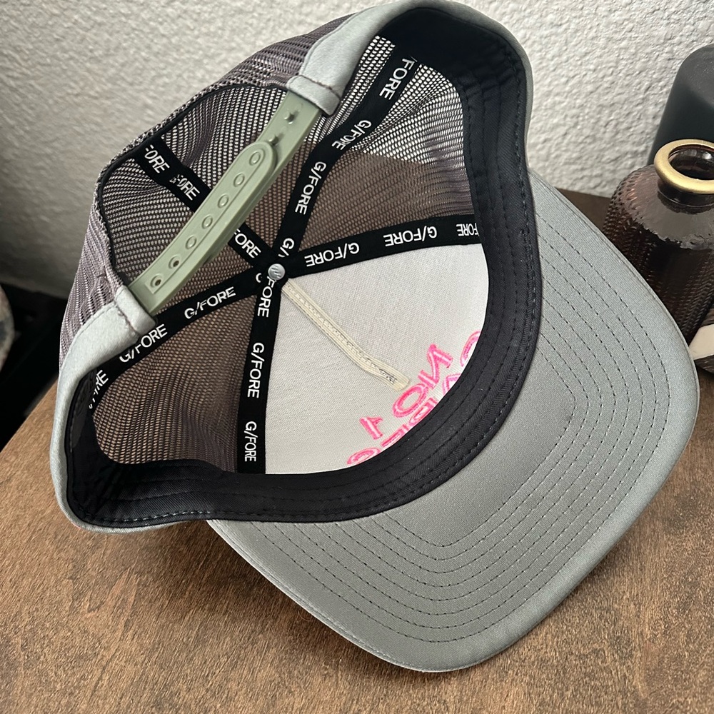 G/FORE Green and Pink Mesh Trucker Hat - Picture 5 of 6